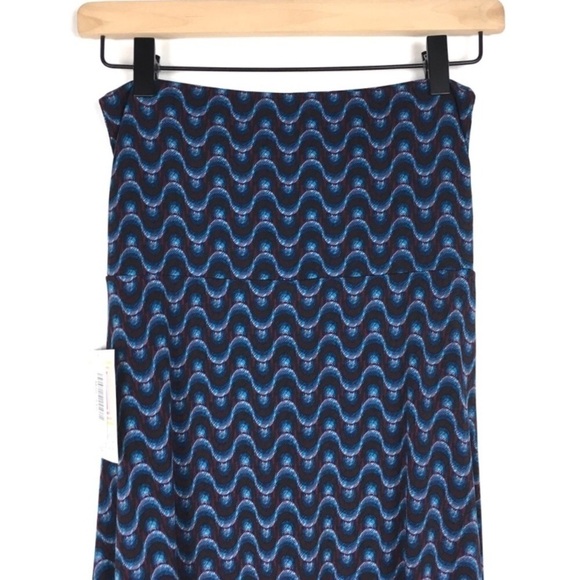 LULAROE Maxi Skirt Retro Mod Geo 60s 70s Disco Burgundy Blue Black Size XXS NWT - Picture 5 of 11